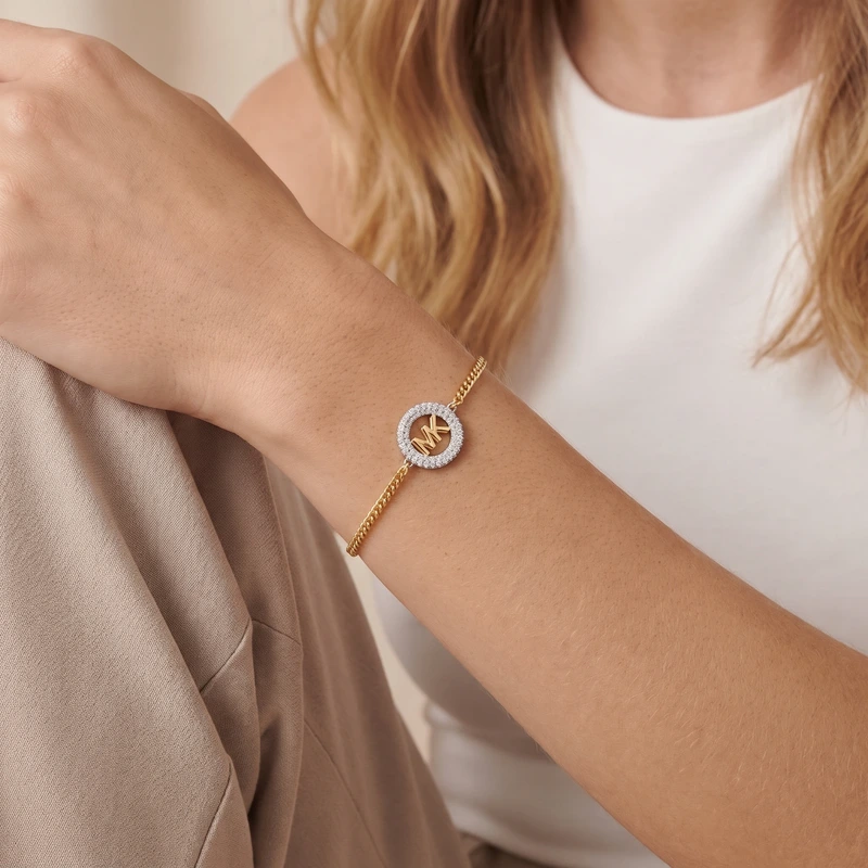 Pavé Logo Gold-Tone Bracelet 22cm