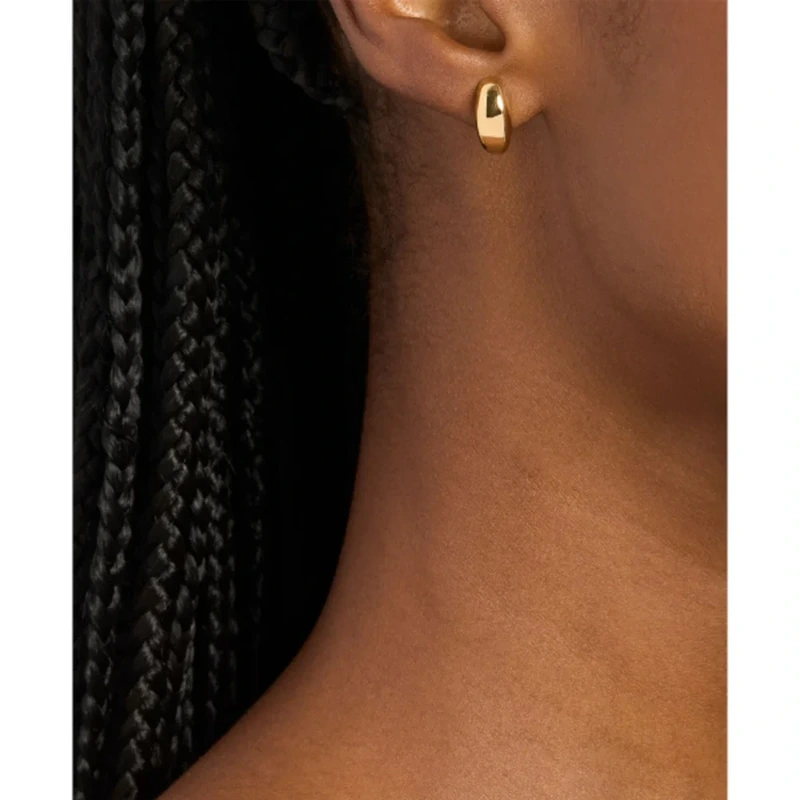 Metallic Muse Logo Gold-Tone Stud Earrings