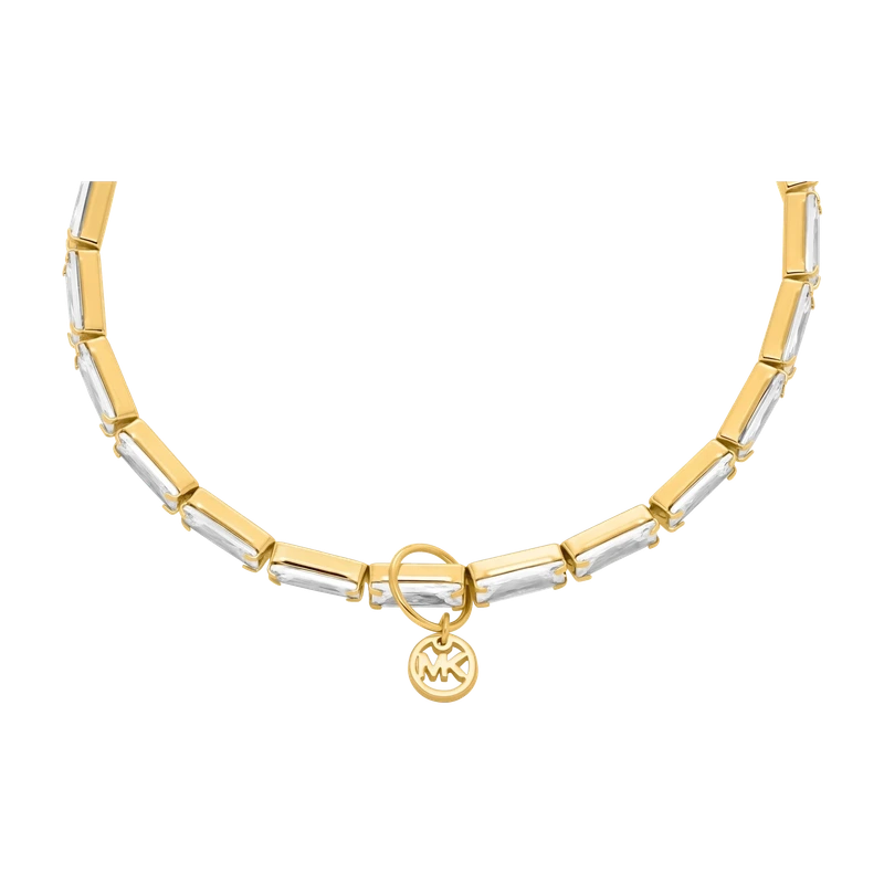 Brilliance Baguette Stretch Gold-Tone Tennis Bracelet