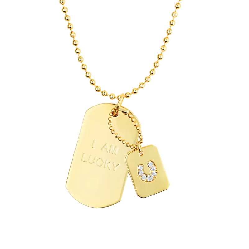 I Am Lucky Necklace Dog Tag