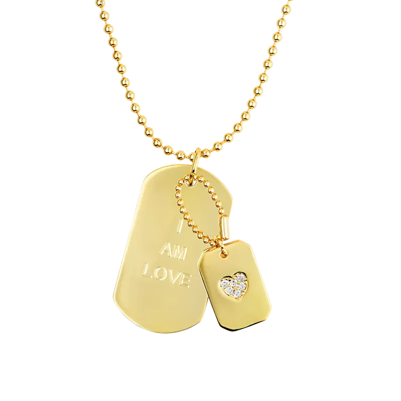 I Am Love Necklace Dog Tag
