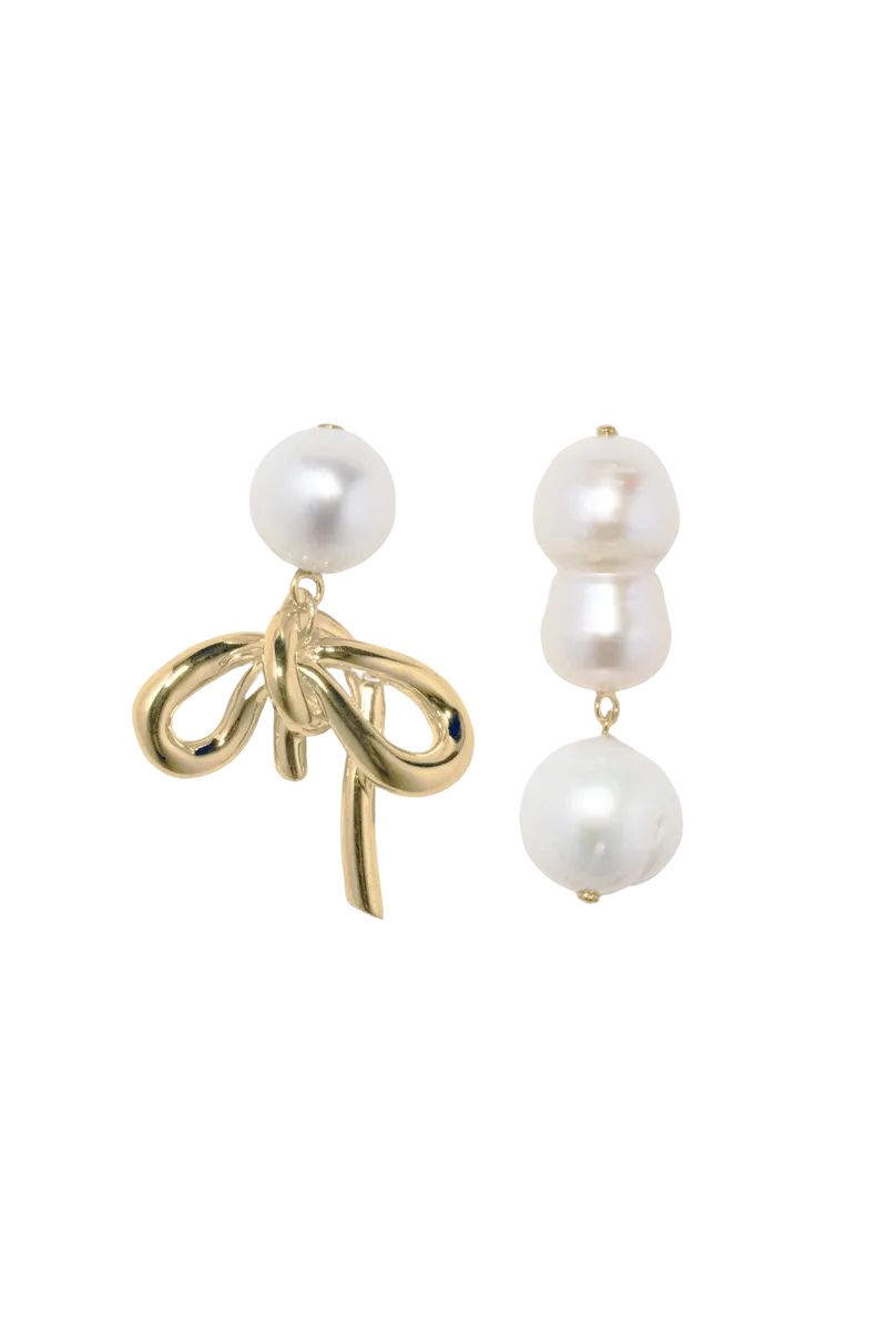 Once in a Blue Moon - Pearl and Recycled Gold Vermeil Earrings