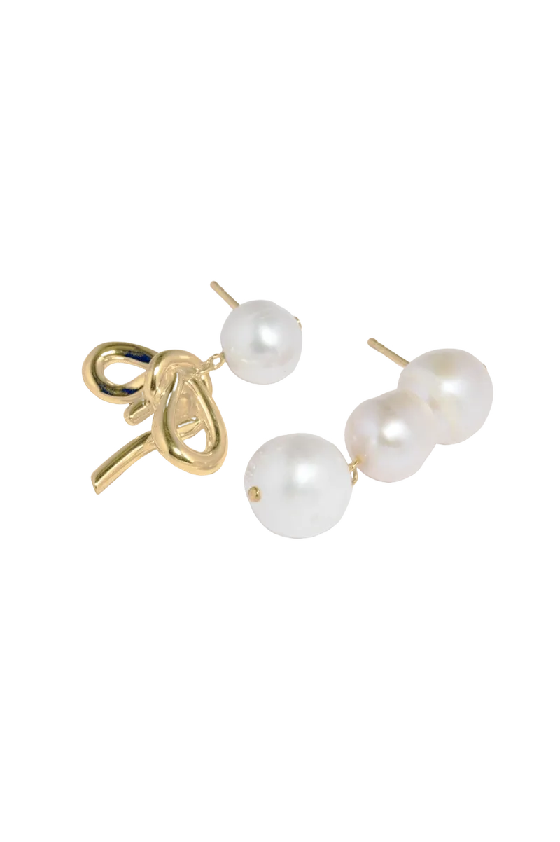 Once in a Blue Moon - Pearl and Recycled Gold Vermeil Earrings