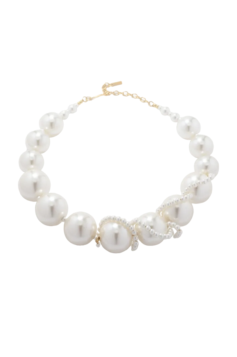The Arcs of the Moon - Pearl and Gold Plated Necklace
