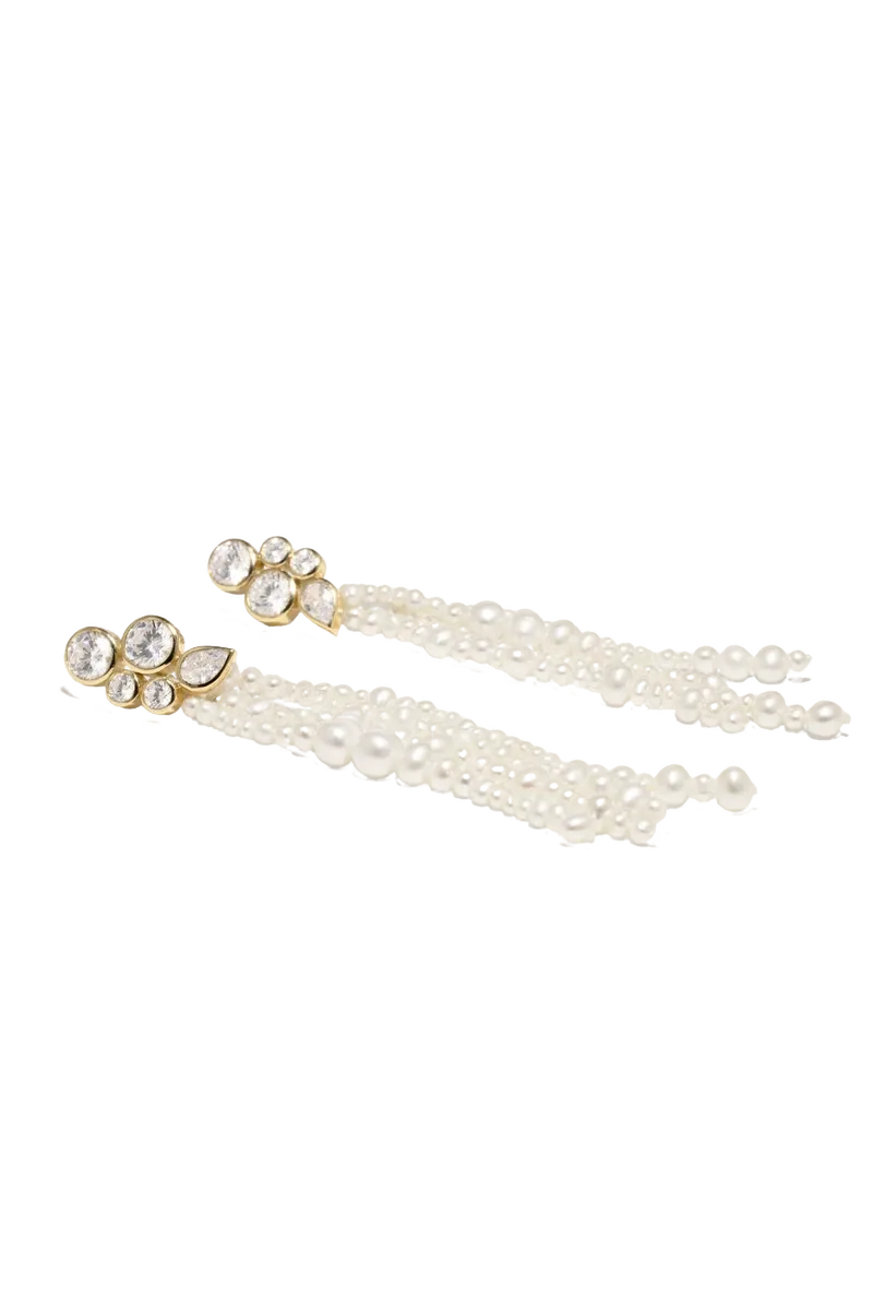 The Possibilities are Endless - Pearl and Zirconia Recycled Gold Vermeil Earrings