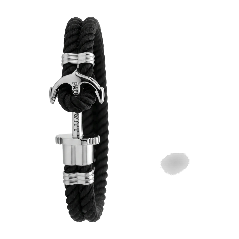 Phrep Bracelet Silver Black 16-17 cm