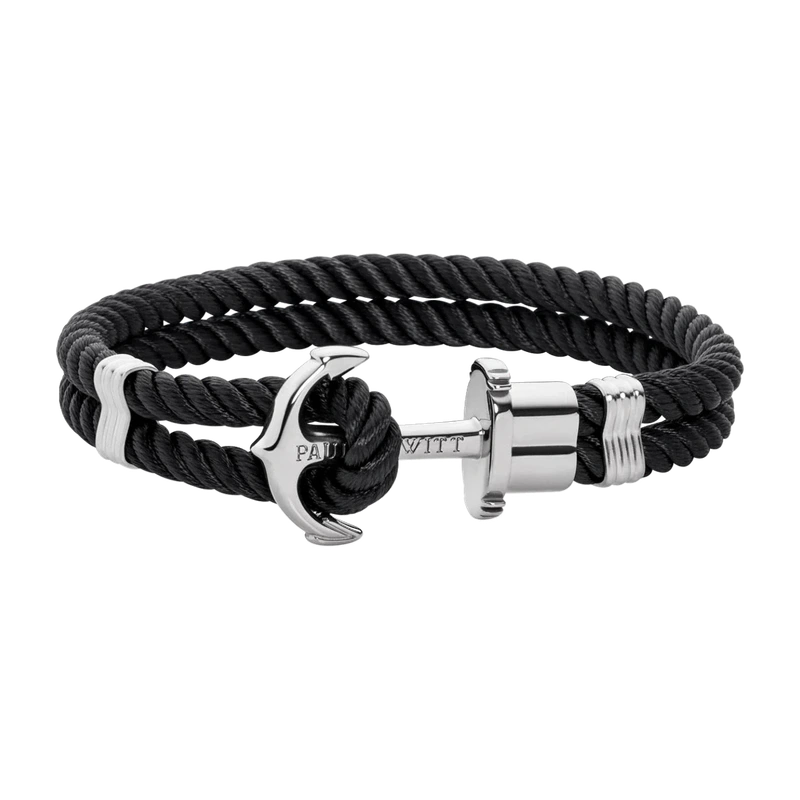 Phrep Bracelet Silver Black 17-18 cm