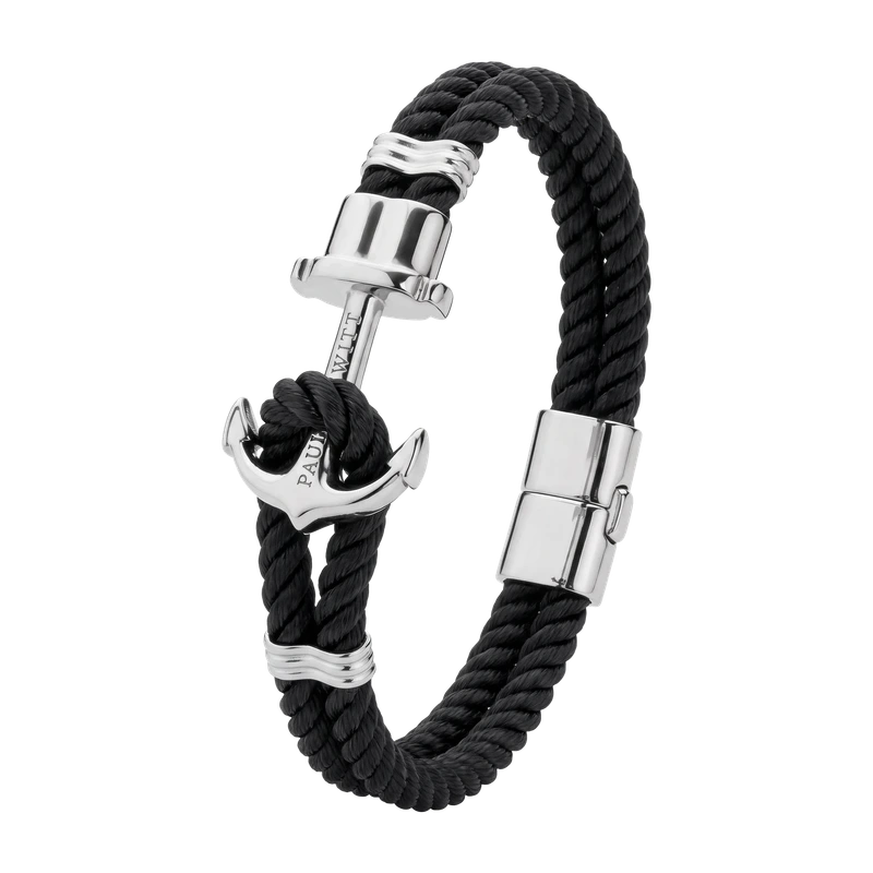 Phrep Bracelet Silver Black 17-18 cm