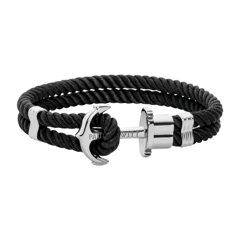 Phrep Bracelet Silver Black 18-19 cm