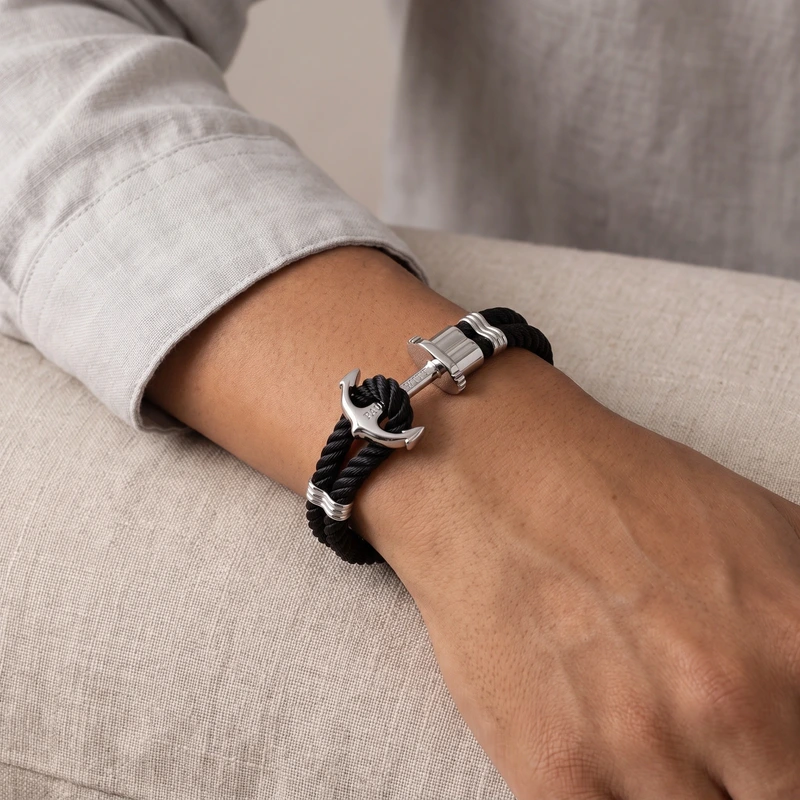 Phrep Bracelet Silver Black 19-20 cm
