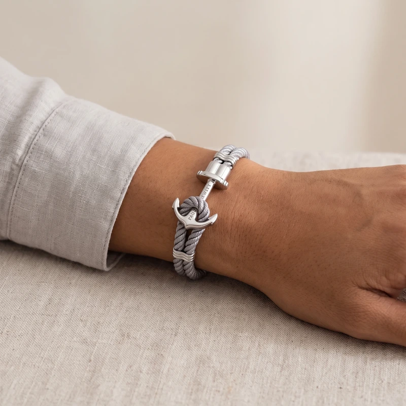 Phrep Bracelet Silver Grey 17-18 cm