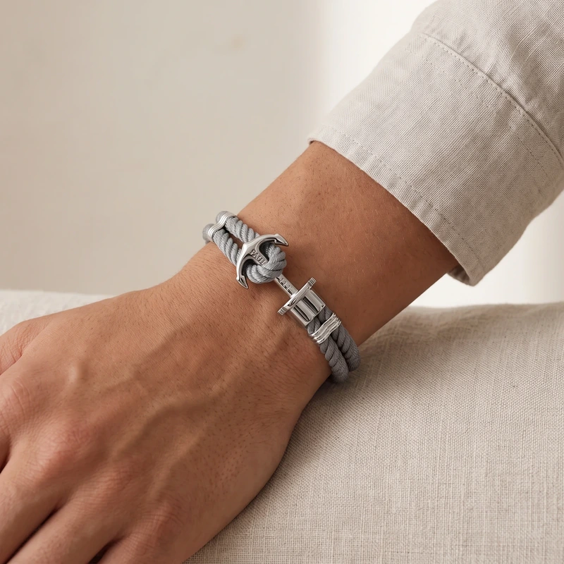 Phrep Bracelet Silver Grey 18-19 cm