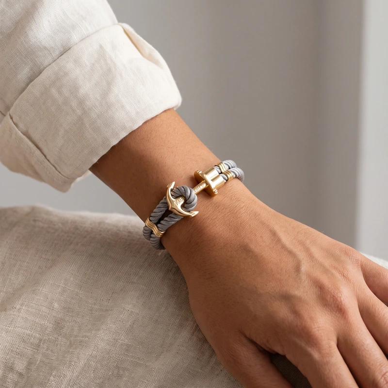 Phrep Bracelet Gold Grey 16-17 cm