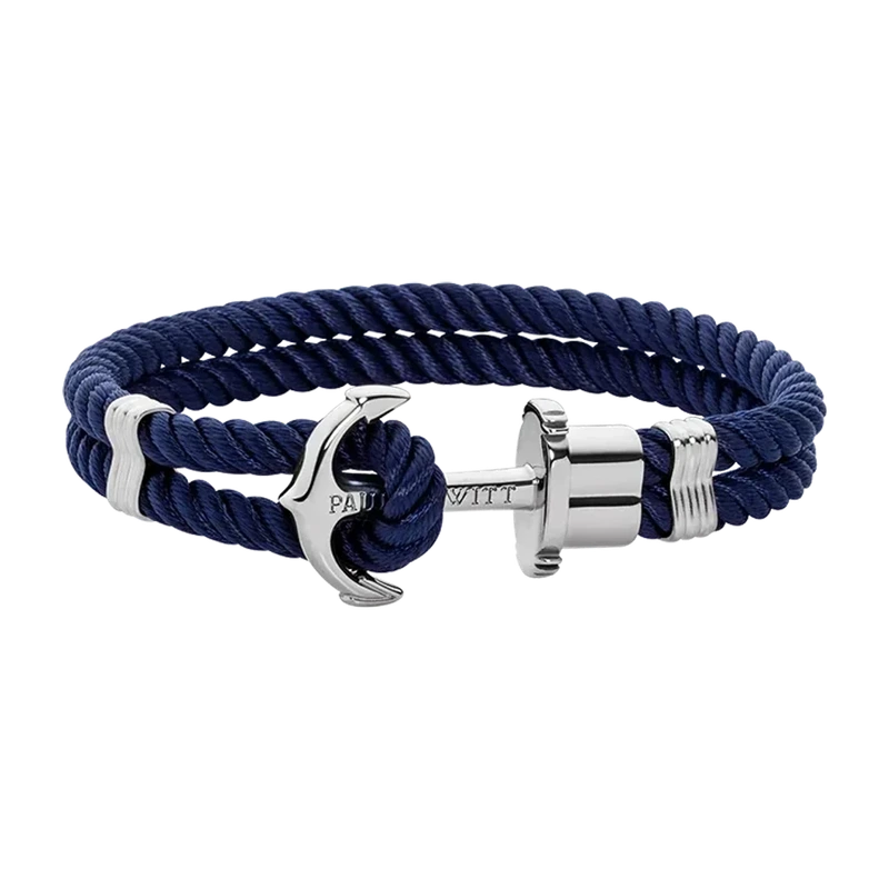Phrep Bracelet Silver Navy Blue 15-16 cm