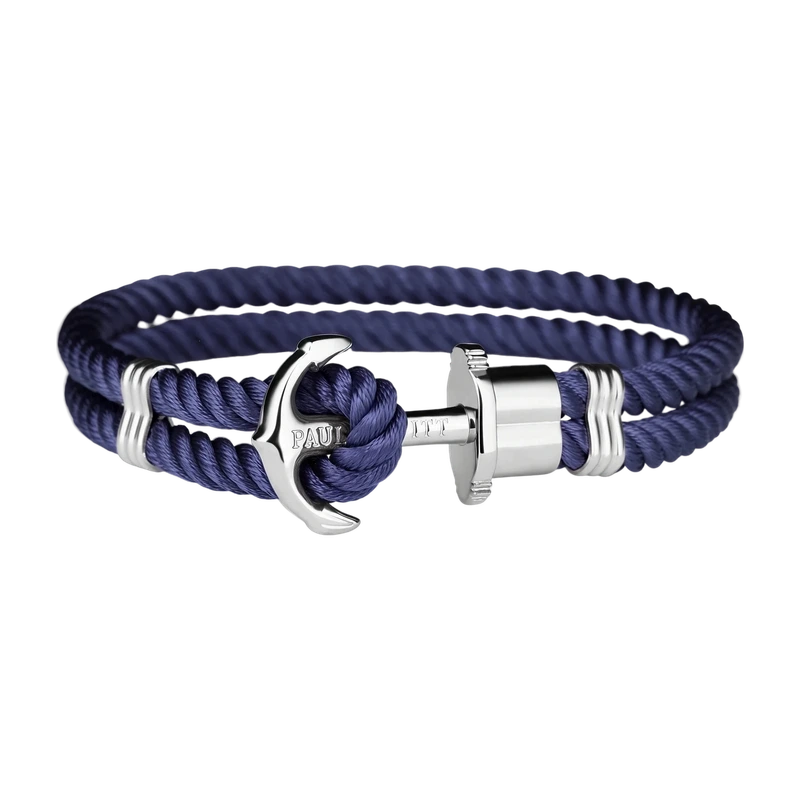 Phrep Bracelet Silver Navy Blue 18-19 cm