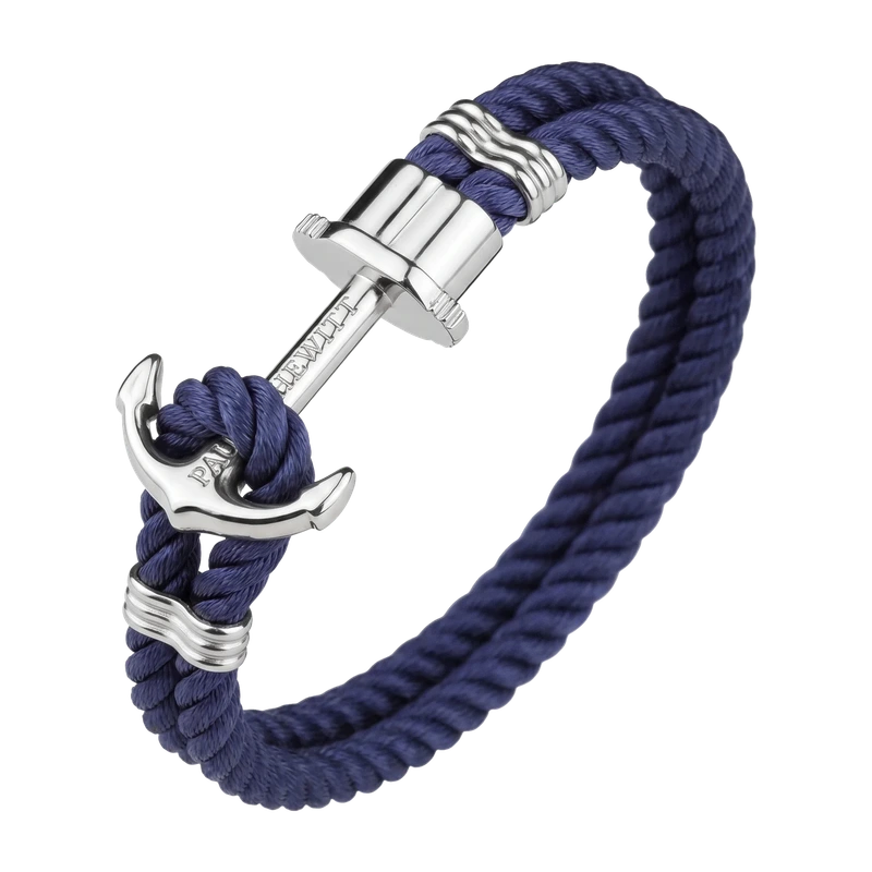 Phrep Bracelet Silver Navy Blue 18-19 cm