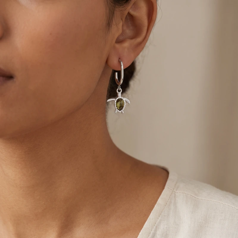 Turtle Hoops Earring