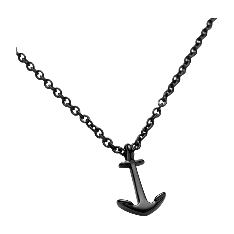 Anchor Necklace Black