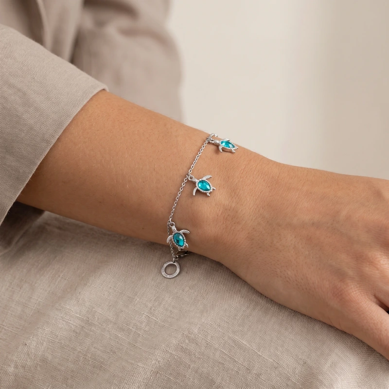 Turtle Bracelet Aquamarine
