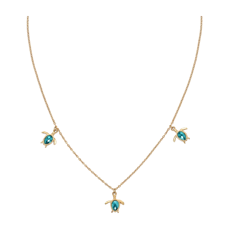 Turtle Necklace Aquamarine