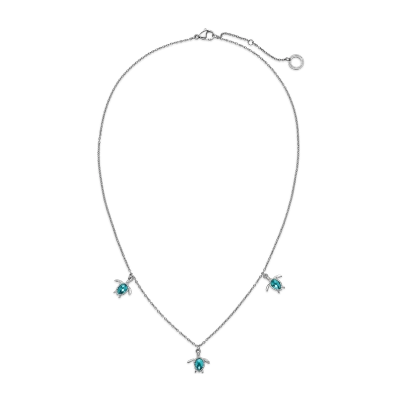 Turtle Necklace Aquamarine