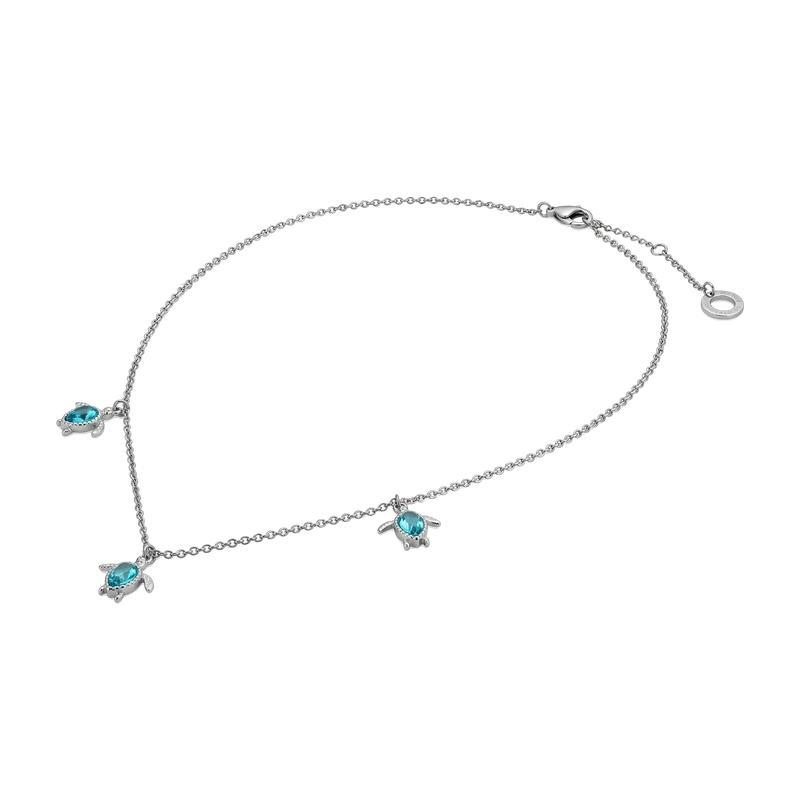 Turtle Necklace Aquamarine
