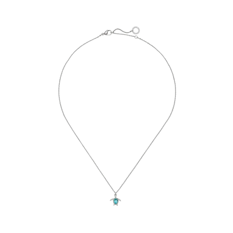 Turtle Mono Necklace Aquamarine