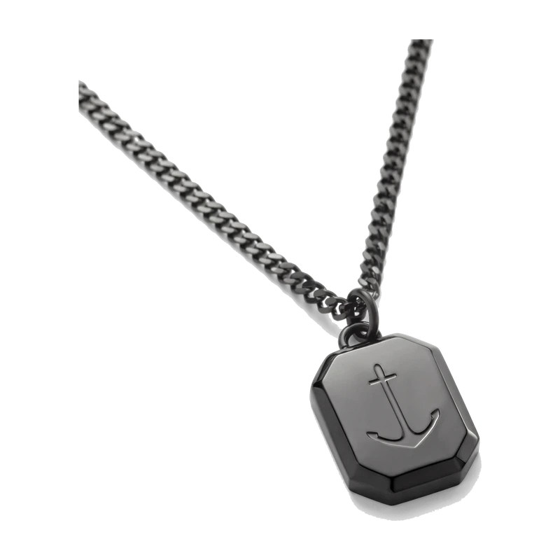 Octagonal Necklace Anchor Black