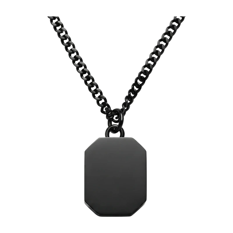 Octagonal Necklace Anchor Black