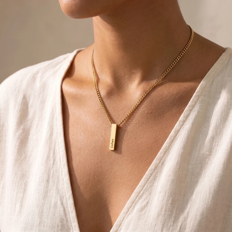 Pillar Pendant - 14K Gold