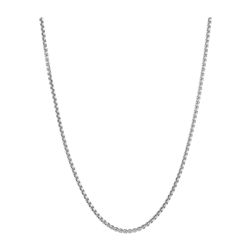 Box Chain Necklace, 2MM - Sterling Silver