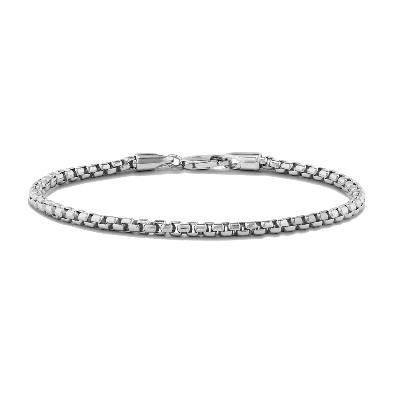 Box Chain Bracelet, 3MM - Sterling Silver