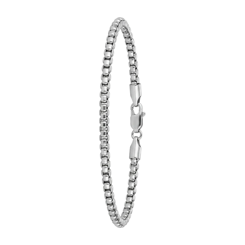 Box Chain Bracelet, 3MM - Sterling Silver