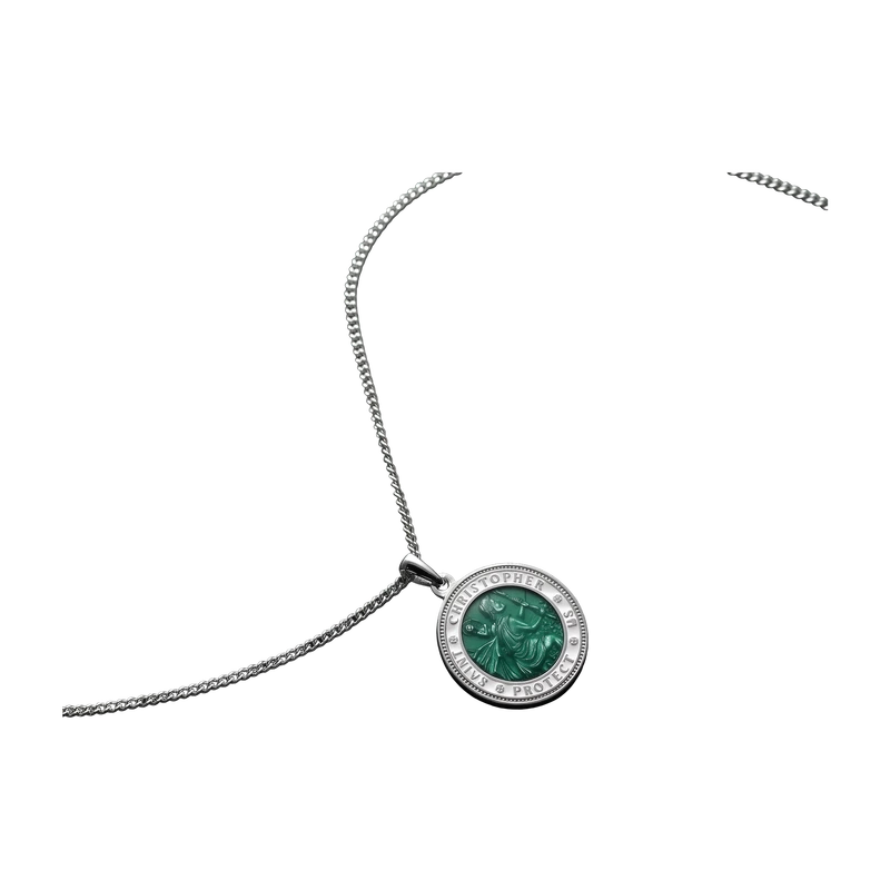 St. Christopher Pendant - Emerald Green