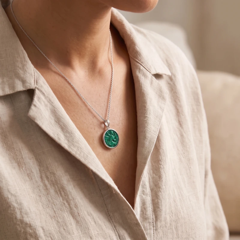 St. Christopher Pendant - Emerald Green