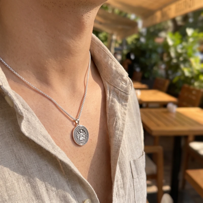 St. Christopher Pendant - Sterling Silver