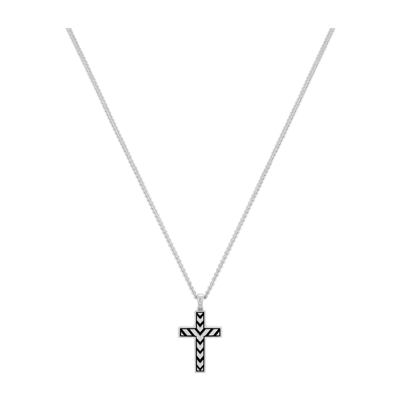 Stone Cross Pendant - Black Onyx