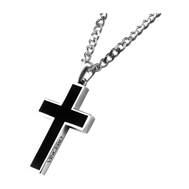 Stone Cross (Large) - Black Onyx
