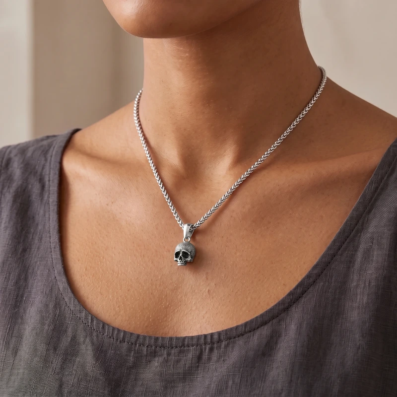 Memento Mori Pendant - Sterling Silver