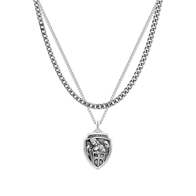 St. Michael Amulet - Sapphire Blue