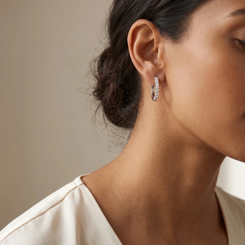 Ellera Grande Earrings White
