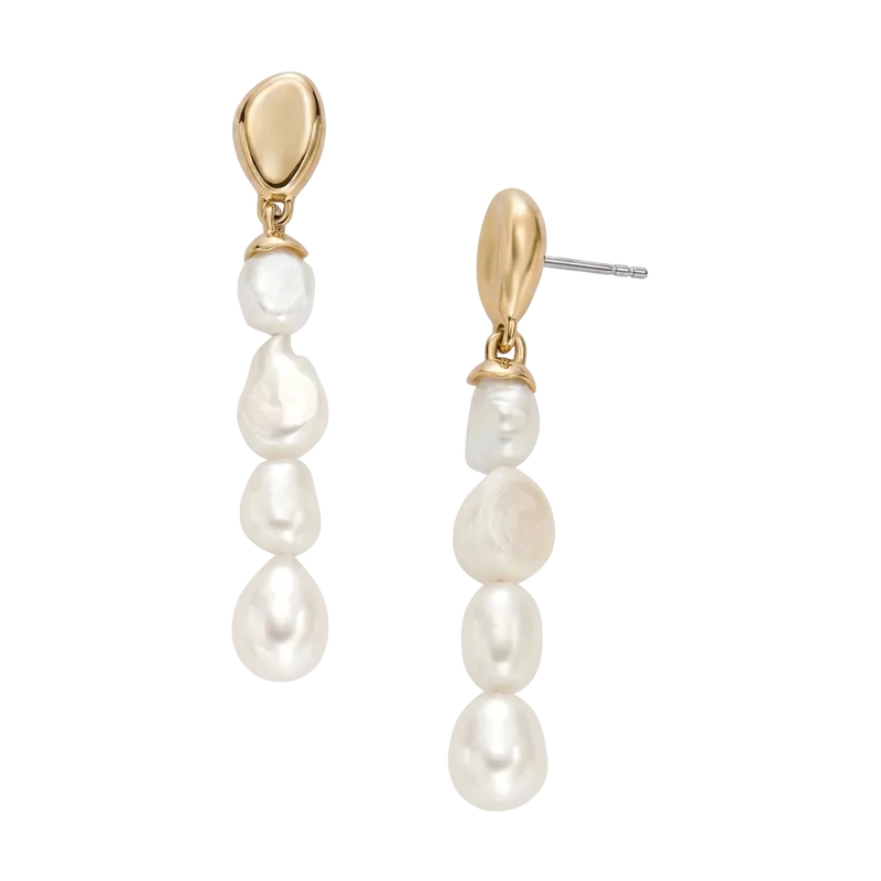 Agnethe Pearl White Freshwater Pearl Drop Earrings