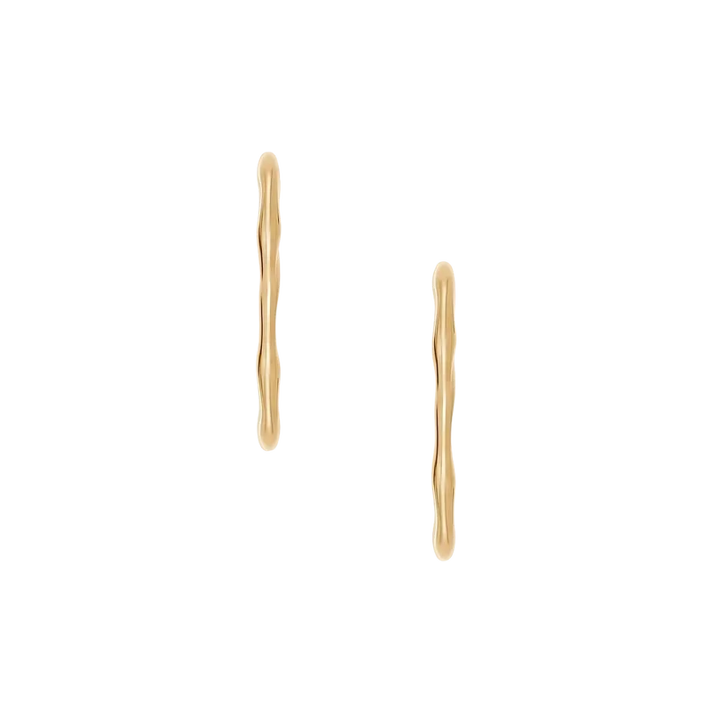 Moderne Stak Gold-Tone Stainless Steel Hoop Earrings