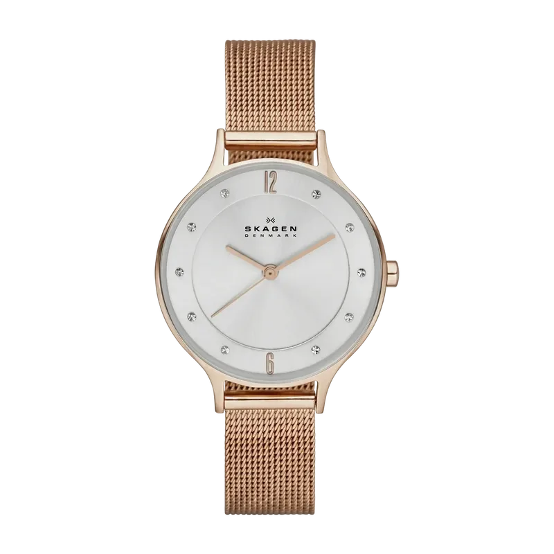 Anita Lille Rose Gold-Tone Steel Mesh Watch