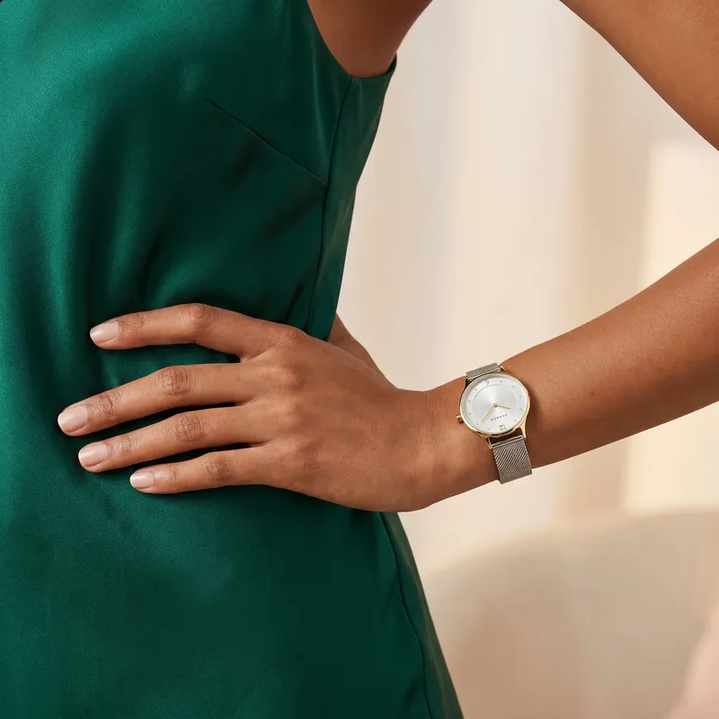 Anita Lille Two-Tone Steel Mesh Watch