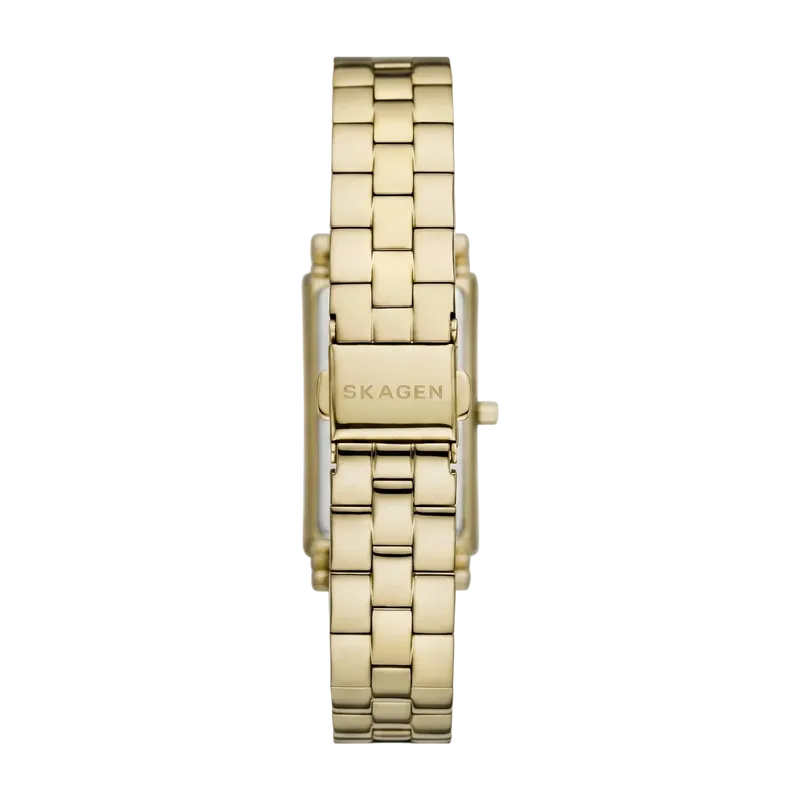 Hagen Lille Three-Hand Gold Stainless Steel Rectangular Watch