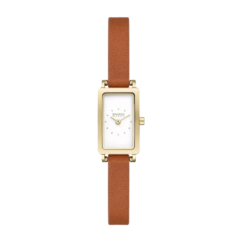 Hagen Micro Two-Hand Brown Leather Watch