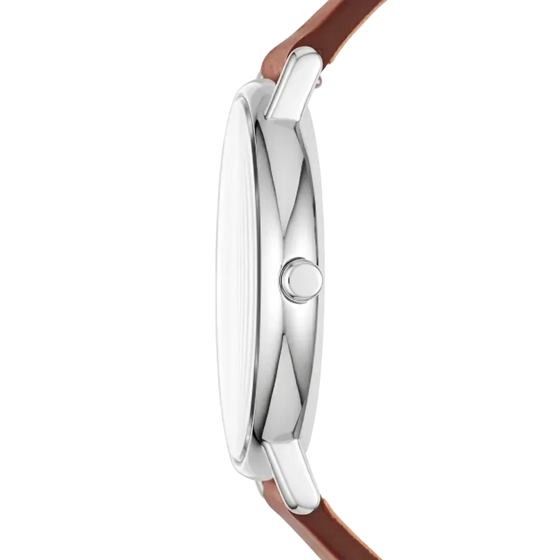 Signatur Medium Brown Leather Watch Blue