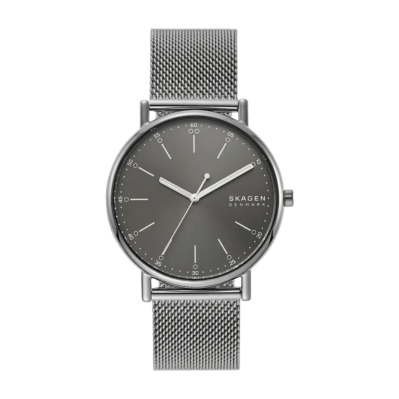 Signatur Three-Hand Gray Steel Mesh Watch Gray
