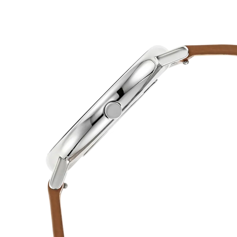Signatur Three-Hand Medium Brown Leather Watch